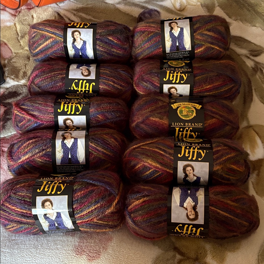 Lion Brand Jiffy Yarn (Lot of 10)